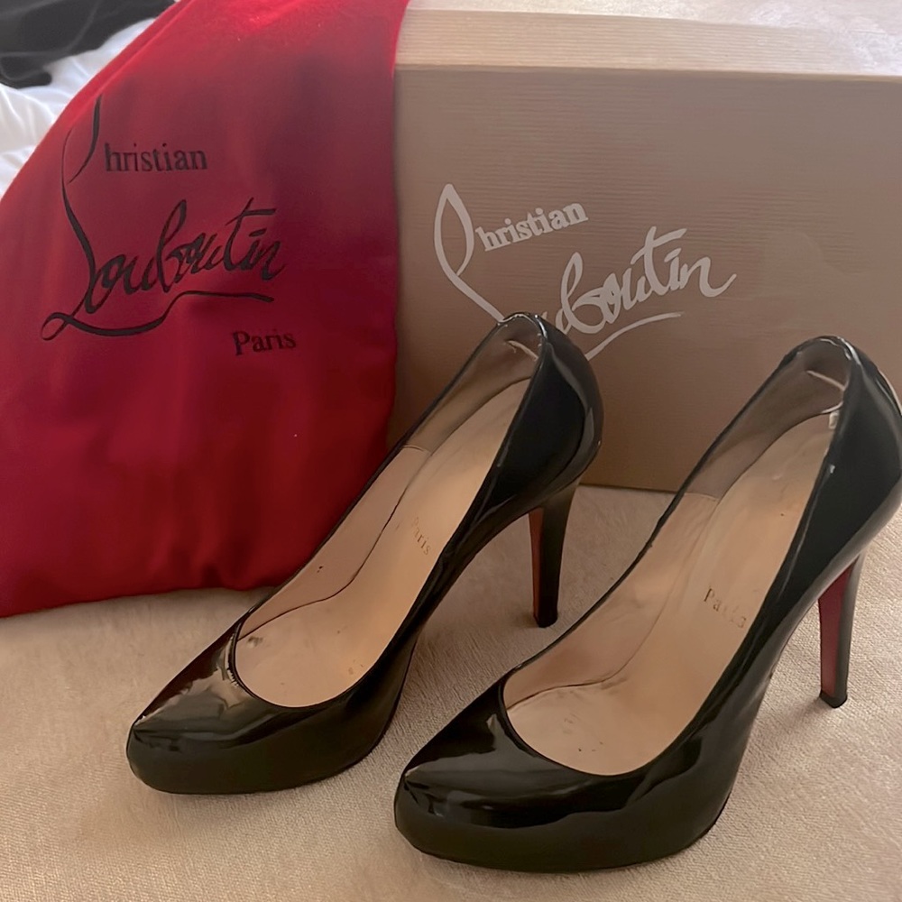 Christian Loubitons black patent leather, size 36 US 5.5